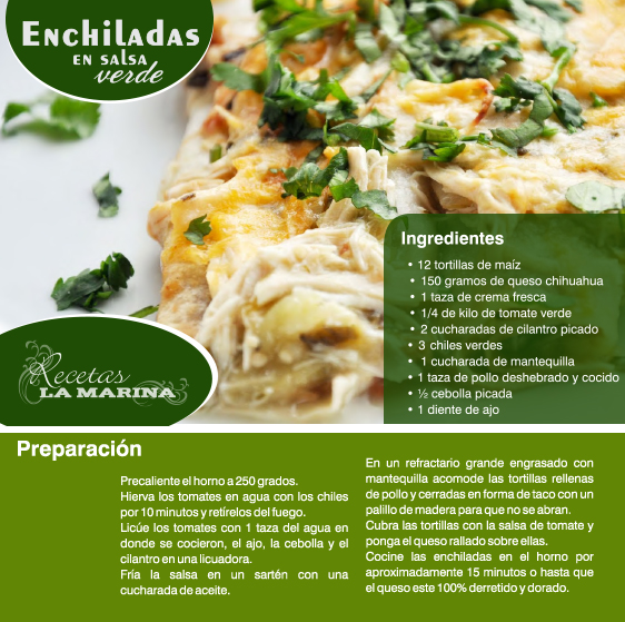 Enchiladas en salsa verde | AFmedios .- Agencia de Noticias