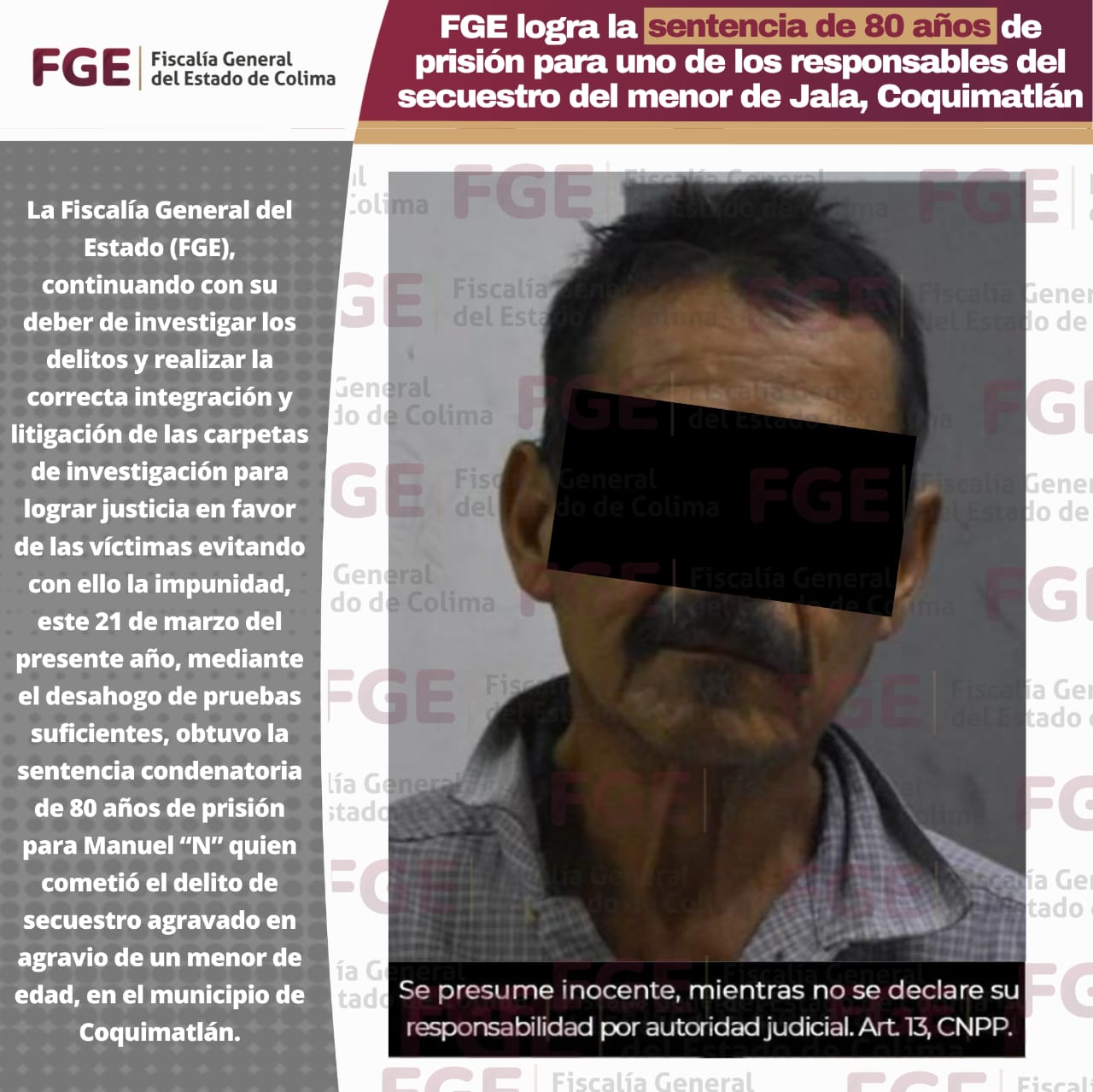 Fge Logra Sentencia De 80 Años De Prisión A Uno De Los Responsables Del Secuestro De Menor En 3043