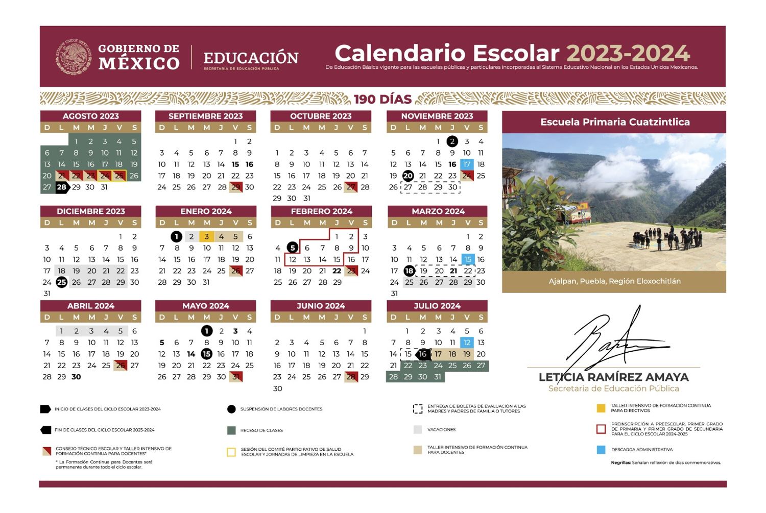 SEP publica calendarios escolares para el ciclo lectivo 20232024