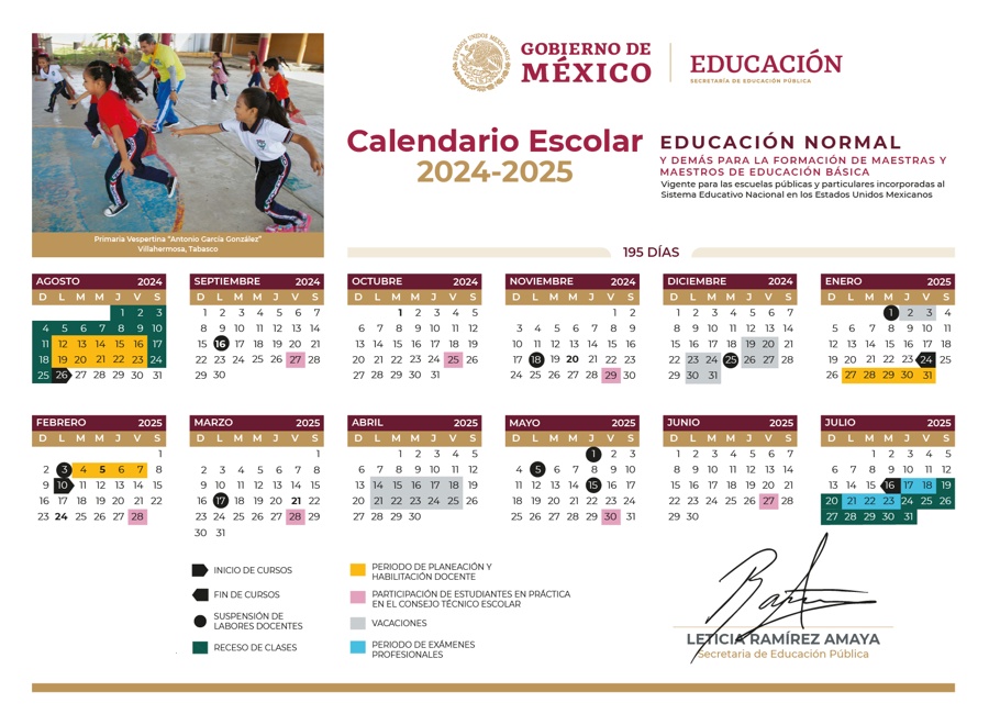 Publica SEP calendarios escolares 20242025 para Educación Básica y